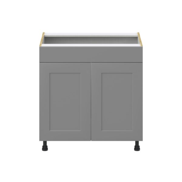 Willow Painted Slate Gray  Shaker Assembled Sink Base Cabinet with False Front (33 in. W X 34.5 in. H X 24 in. D)