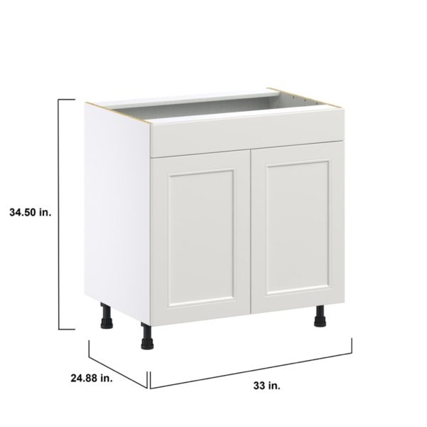 Wisteria Painted Light Gray Recessed Assembled Sink Base Cabinet with False Front (33 in. W X 34.5 in. H X 24 in. D)