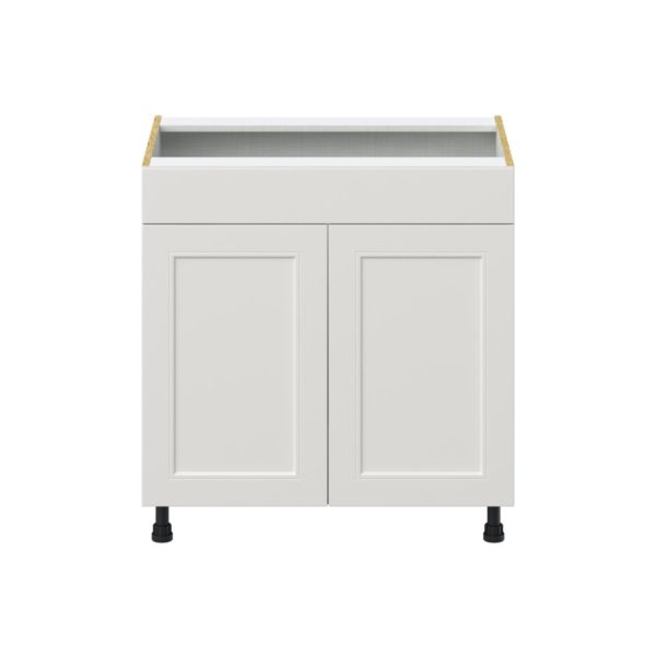 Wisteria Painted Light Gray Recessed Assembled Sink Base Cabinet with False Front (33 in. W X 34.5 in. H X 24 in. D)