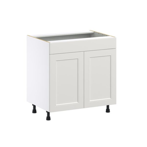 Wisteria Painted Light Gray Recessed Assembled Sink Base Cabinet with False Front (33 in. W X 34.5 in. H X 24 in. D)