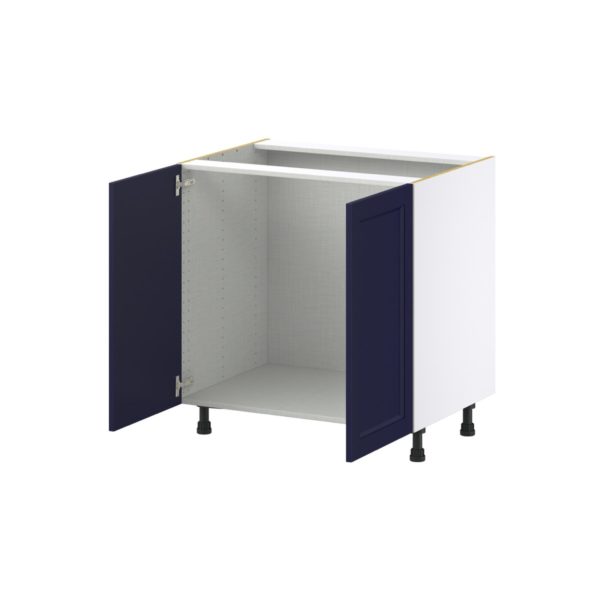 Camellia Painted Midnight Blue Recessed Assembled Sink Base Cabinet with Full High Door (33 in. W X 34.5 in. H X 24 in. D)