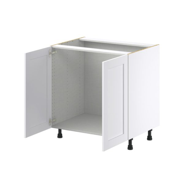 Dahlia Bright White  Shaker Assembled Sink Base Cabinet with Full High Door (33 in. W X 34.5 in. H X 24 in. D)