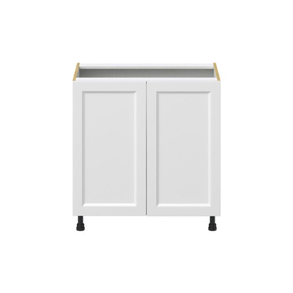 Magnolia Painted Bright White Recessed Assembled Sink Base Cabinet with Full High Door (33 in. W X 34.5 in. H X 24 in. D)