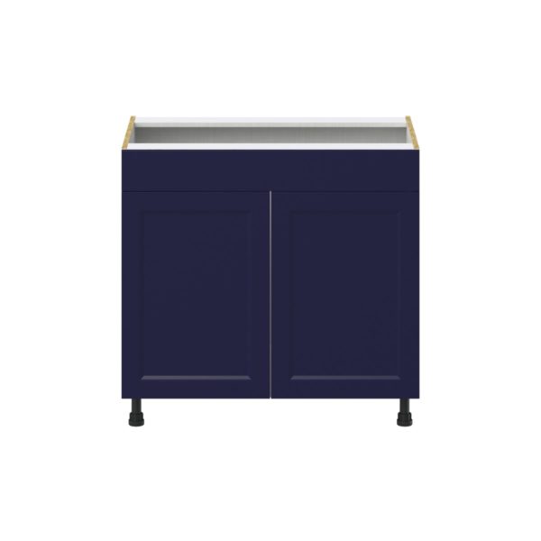 Camellia Painted Midnight Blue Recessed Assembled Sink Base Cabinet with 2 Doors and 1 False Front (36 in. W x 34.5 in. H x 24 in. D)