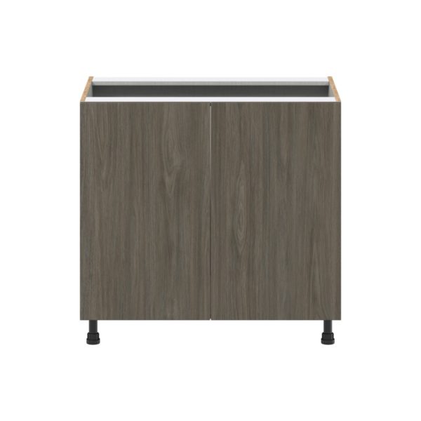 Cordyline Textured Slab Walnut Assembled Sink Base Cabinet with 2 Full High Doors (36 in. W x 34.5 in. H x 24 in. D)