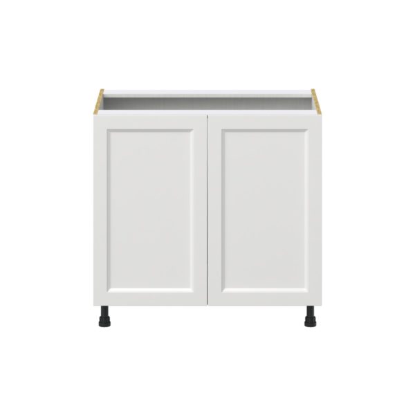 Magnolia Painted Bright White Recessed Assembled Sink Base Cabinet with 2 Full High Doors (36 in. W x 34.5 in. H x 24 in. D)