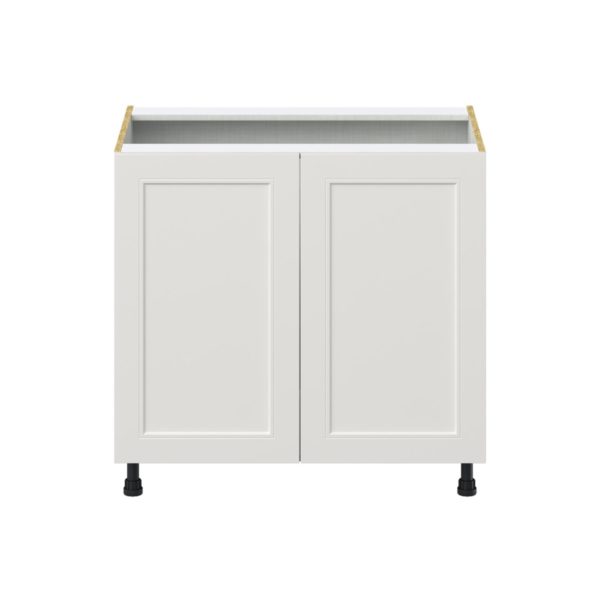 Wisteria Painted Light Gray Recessed Assembled Sink Base Cabinet with 2 Full High Doors (36 in. W x 34.5 in. H x 24 in. D)