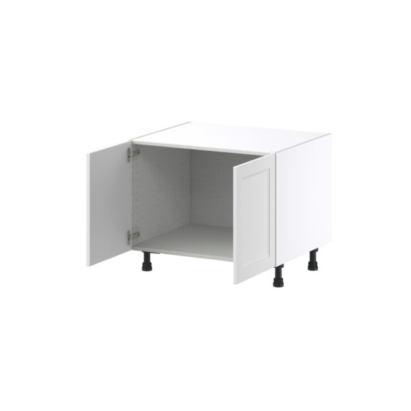 Magnolia Painted Bright White Recessed Assembled Apron Front Sink Base Cabinet (30 in. W x 24.5 in. H x 24 in. D)