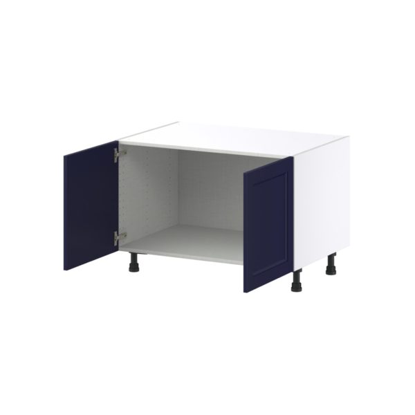 Camellia Painted Midnight Blue Recessed Assembled Apron Front Sink Base Cabinet (36 in. W x 24.50 in. H x 24 in. D)