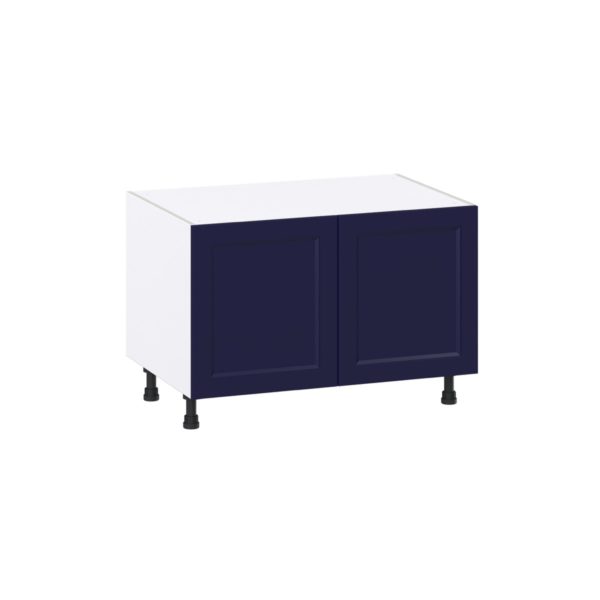 Camellia Painted Midnight Blue Recessed Assembled Apron Front Sink Base Cabinet (36 in. W x 24.50 in. H x 24 in. D)