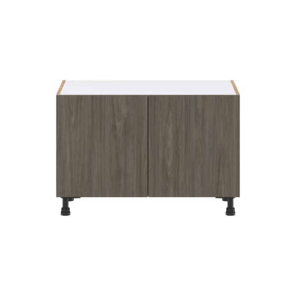 Cordyline Textured Slab Walnut Assembled Apron Front Sink Base Cabinet (36 in. W x 24.50 in. H x 24 in. D)