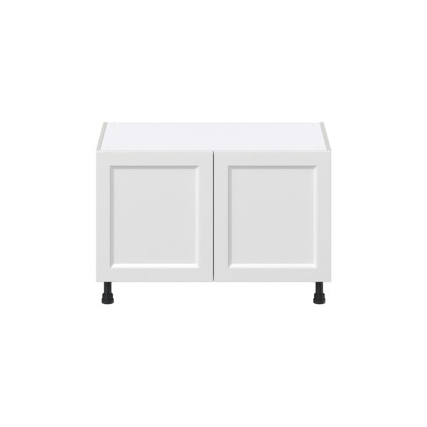 Magnolia Painted Bright White Recessed Assembled Apron Front Sink Base Cabinet (36 in. W x 24.50 in. H x 24 in. D)