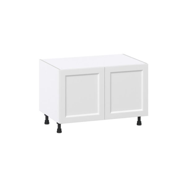 Magnolia Painted Bright White Recessed Assembled Apron Front Sink Base Cabinet (36 in. W x 24.50 in. H x 24 in. D)