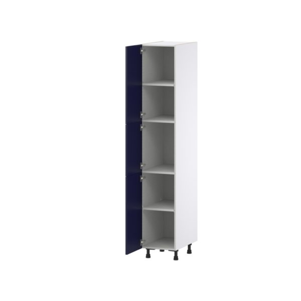 Camellia Painted Midnight Blue Recessed Assembled Pantry  Cabinet with 4 Shelves (15 in. W x 84.5 in. H x 24 in. D)