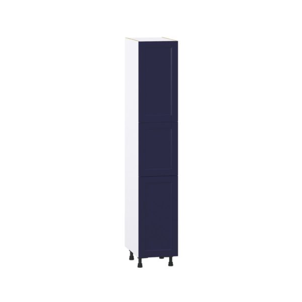 Camellia Painted Midnight Blue Recessed Assembled Pantry  Cabinet with 4 Shelves (15 in. W x 84.5 in. H x 24 in. D)