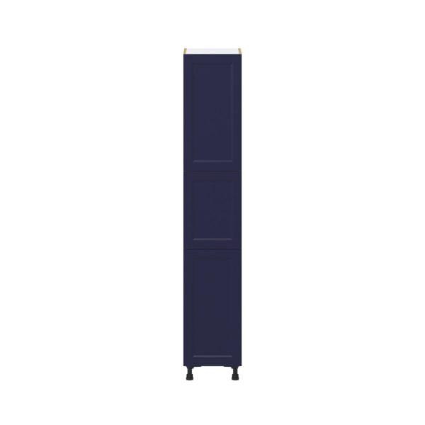 Camellia Painted Midnight Blue Recessed Assembled Pantry Cabinet with 2 Doors and 4 Inner Drawers (15 in. W X 84.5 in. H X 24 in. D)