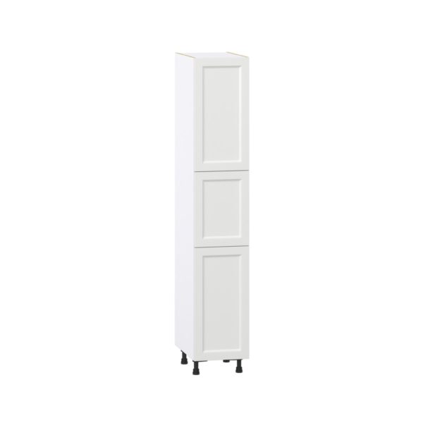 Magnolia Painted Bright White Recessed Assembled Pantry Cabinet with 2 Doors and 4 Inner Drawers (15 in. W X 84.5 in. H X 24 in. D)