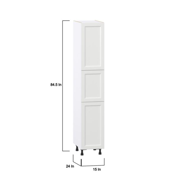 Magnolia Painted Bright White Recessed Assembled Pantry  Cabinet with 4 Shelves (15 in. W x 84.5 in. H x 24 in. D)