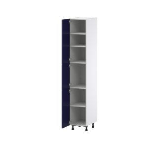 Camellia Painted Midnight Blue Recessed Assembled Pantry  Cabinet with 5 Shelves (15 in. W x 89.5 in. H x 24 in. D)