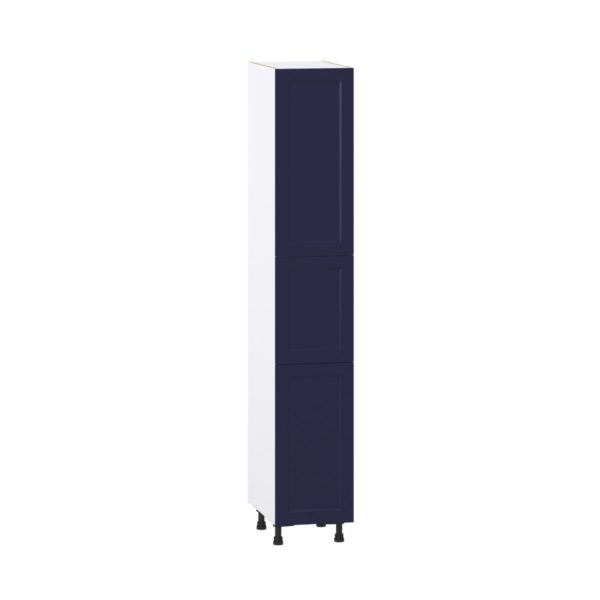 Camellia Painted Midnight Blue Recessed Assembled Pantry  Cabinet with 5 Shelves (15 in. W x 89.5 in. H x 24 in. D)