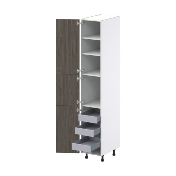 Cordyline Textured Slab Walnut Assembled Pantry Cabinet with 2 Doors and 3 Inner Drawers (15 in. W X 89.5 in. H X 24 in. D)