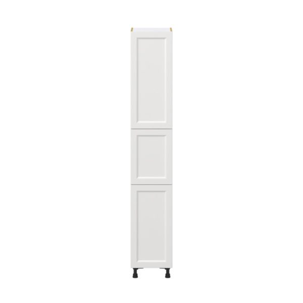 Magnolia Painted Bright White Recessed Assembled Pantry Cabinet with 2 Doors and 3 Inner Drawers (15 in. W X 89.5 in. H X 24 in. D)