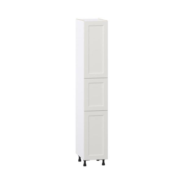 Wisteria Painted Light Gray Recessed Assembled Pantry Cabinet with 2 Doors and 3 Inner Drawers (15 in. W X 89.5 in. H X 24 in. D)