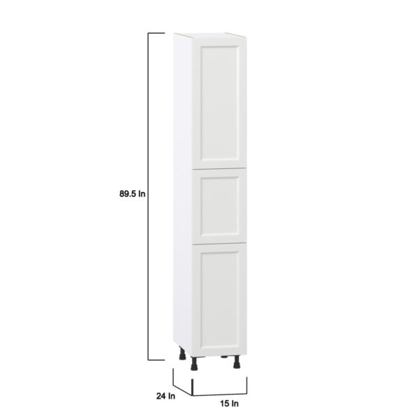 Magnolia Painted Bright White Recessed Assembled Pantry  Cabinet with 5 Shelves (15 in. W x 89.5 in. H x 24 in. D)