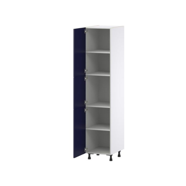 Camellia Painted Midnight Blue Recessed Assembled Pantry  Cabinet with 4 Shelves (18 in. W x 84.5 in. H x 24 in. D)