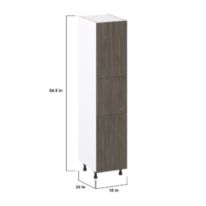 Cordyline Textured Slab Walnut Assembled Pantry Cabinet with 2 Doors and 4 Inner Drawers (18 in. W X 84.5 in. H X 24 in. D)