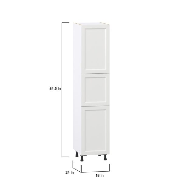 Magnolia Painted Bright White Recessed Assembled Pantry  Cabinet with 4 Shelves (18 in. W x 84.5 in. H x 24 in. D)