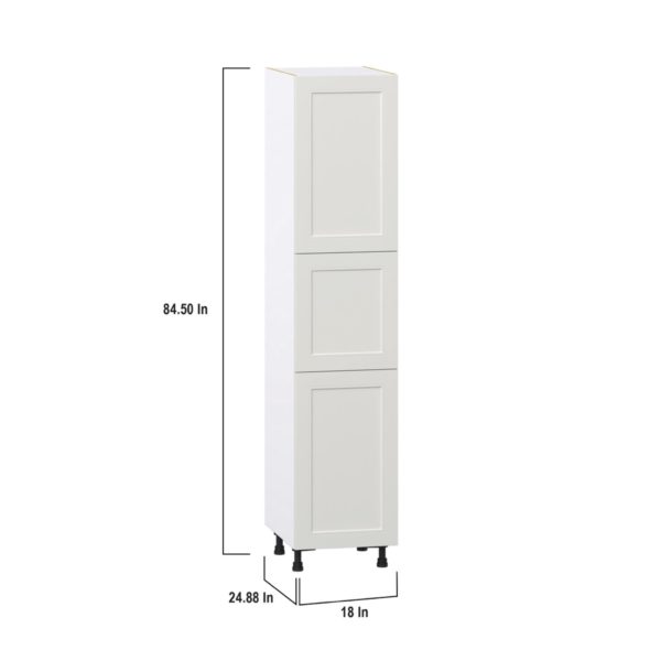 Wisteria Painted Light Gray Recessed Assembled Pantry  Cabinet with 4 Shelves (18 in. W x 84.5 in. H x 24 in. D)