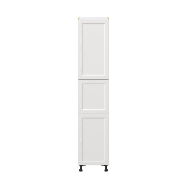 Magnolia Painted Bright White Recessed Assembled Pantry Cabinet with 2 Doors and 3 Inner Drawers (18 in. W X 89.5 in. H X 24 in. D)