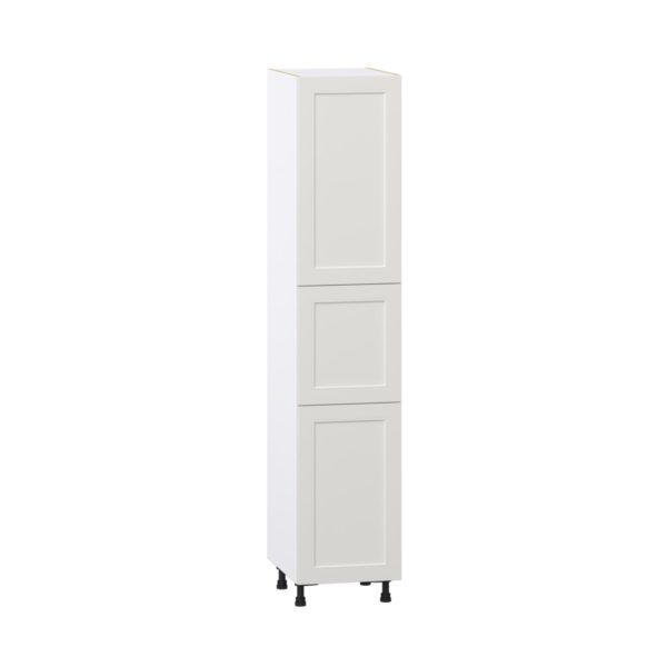 Wisteria Painted Light Gray Recessed Assembled Pantry Cabinet with 2 Doors and 3 Inner Drawers (18 in. W X 89.5 in. H X 24 in. D)