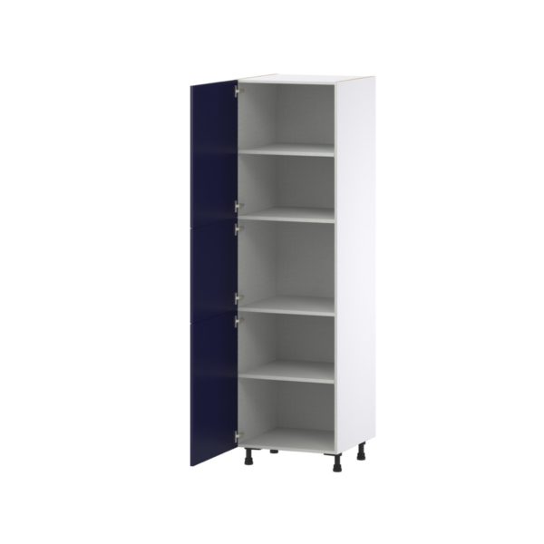 Camellia Painted Midnight Blue Recessed Assembled Pantry  Cabinet with 4 Shelves (24 in. W x 84.5 in. H x 24 in. D)