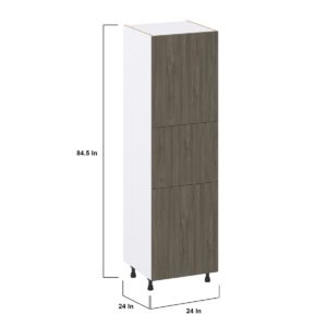 Cordyline Textured Slab Walnut Assembled Pantry Cabinet with 2 Doors and 4 Inner Drawers (24 in. W X 84.5 in. H X 24 in. D)