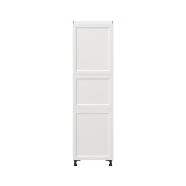 Magnolia Painted Bright White Recessed Assembled Pantry Cabinet with 2 Doors and 4 Inner Drawers (24 in. W X 84.5 in. H X 24 in. D)