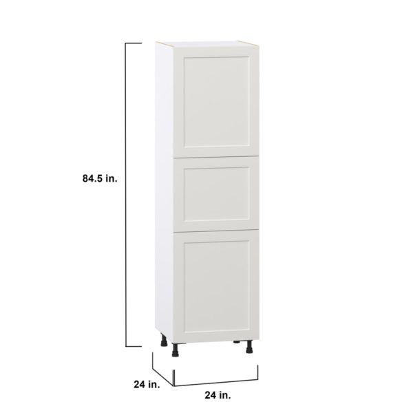 Wisteria Painted Light Gray Recessed Assembled Pantry Cabinet with 2 Doors and 4 Inner Drawers (24 in. W X 84.5 in. H X 24 in. D)