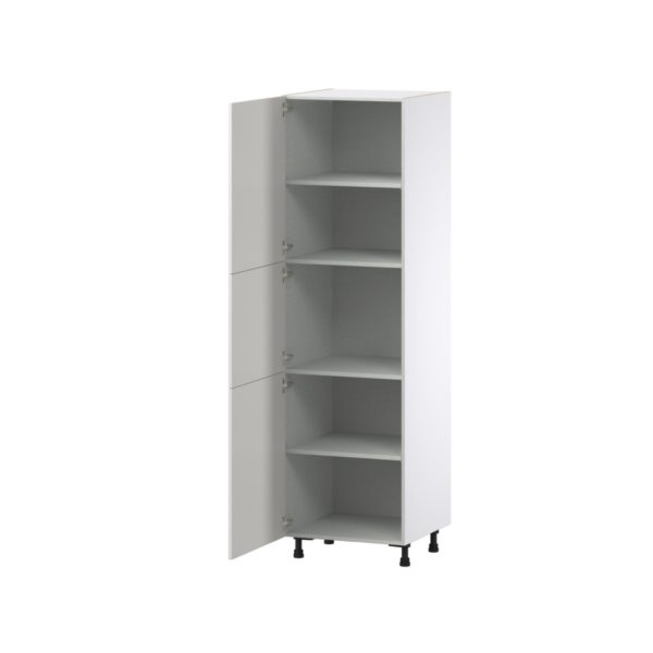 Wisteria Painted Light Gray Recessed Assembled Pantry  Cabinet with 4 Shelves (24 in. W x 84.5 in. H x 24 in. D)