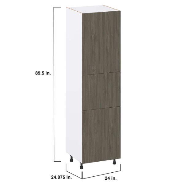 Cordyline Textured Slab Walnut Assembled Pantry  Cabinet with 5 Shelves (24 in. W x 89.5 in. H x 24 in. D)