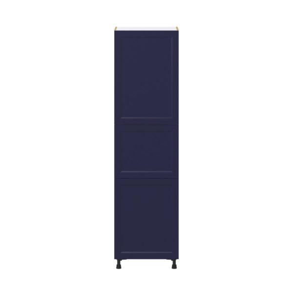 Camellia Painted Midnight Blue Recessed Assembled Pantry Cabinet with 2 Doors and 3 Inner Drawers (24 in. W X 89.5 in. H X 24 in. D)