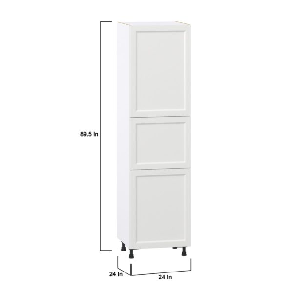 Magnolia Painted Bright White Recessed Assembled Pantry Cabinet with 2 Doors and 3 Inner Drawers (24 in. W X 89.5 in. H X 24 in. D)