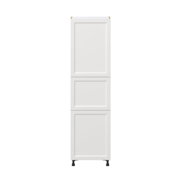 Magnolia Painted Bright White Recessed Assembled Pantry Cabinet with 2 Doors and 3 Inner Drawers (24 in. W X 89.5 in. H X 24 in. D)