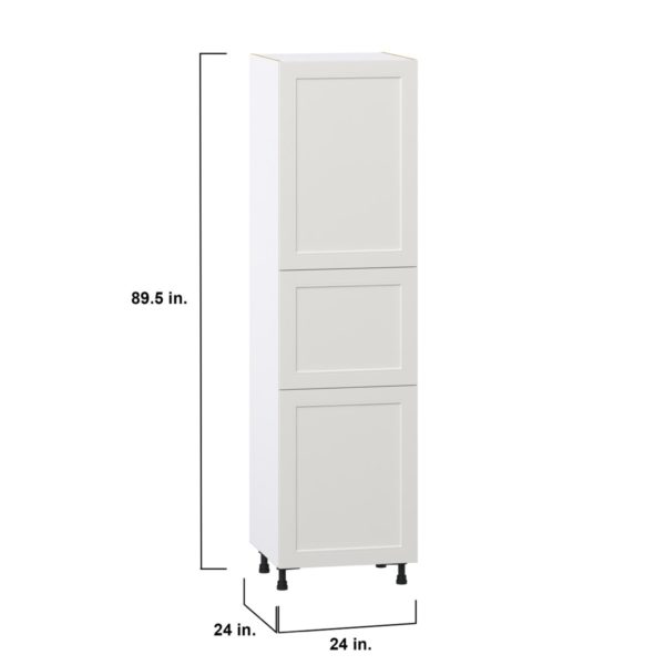 Wisteria Painted Light Gray Recessed Assembled Pantry Cabinet with 2 Doors and 3 Inner Drawers (24 in. W X 89.5 in. H X 24 in. D)