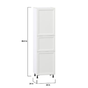 Magnolia Painted Bright White Recessed Assembled Pantry  Cabinet with 5 Shelves (24 in. W x 89.5 in. H x 24 in. D)