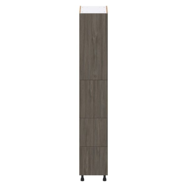 Cordyline Textured Slab Walnut Assembled Pantry Cabinet 2 Doors with 2 Drawers and 2 Inner Drawers (15 in. W X 89.5 in. H X 24 in. D)