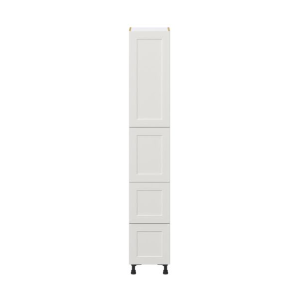 Wisteria Painted Light Gray Recessed Assembled Pantry Cabinet 2 Doors with 2 Drawers and 2 Inner Drawers (15 in. W X 89.5 in. H X 24 in. D)