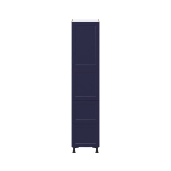 Camellia Painted Midnight Blue Recessed Assembled Pantry Cabinet 2 Doors with 2 Drawers and 2 Inner Drawers (18 in. W X 84.5 in. H X 24 in. D)