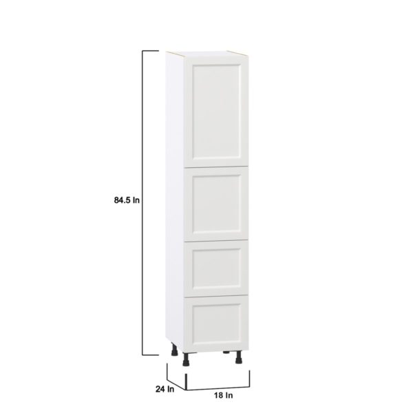 Magnolia Painted Bright White Recessed Assembled Pantry Cabinet 2 Doors with 2 Drawers and 2 Inner Drawers (18 in. W X 84.5 in. H X 24 in. D)