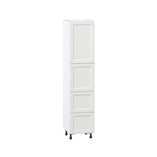 Magnolia Painted Bright White Recessed Assembled Pantry Cabinet 2 Doors with 2 Drawers and 2 Inner Drawers (18 in. W X 84.5 in. H X 24 in. D)